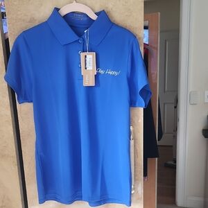 SALE !!NWT- LADIES-Fitted Blue Short Sleeve Polo T-Shirt